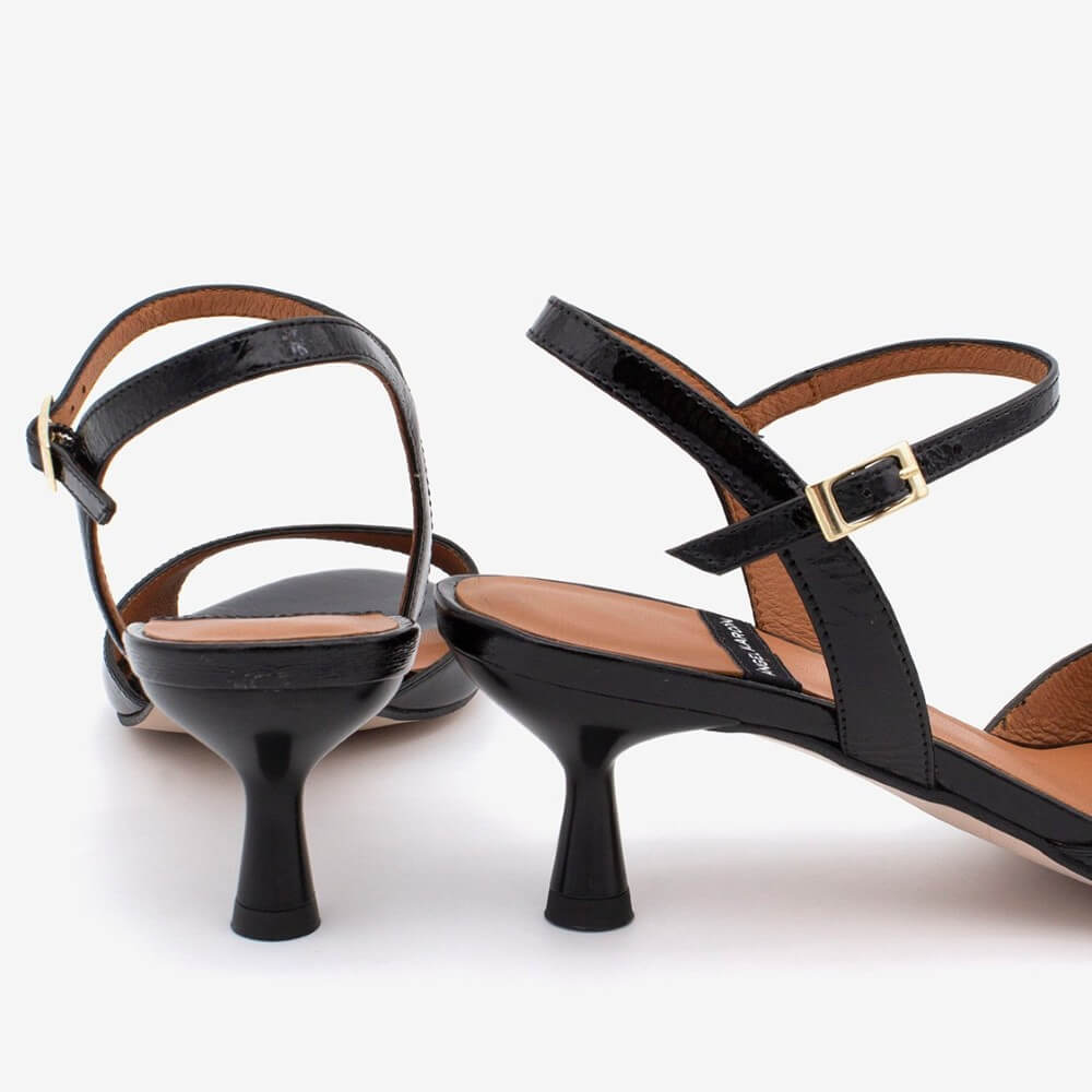 Ángel Alarcón Elvira Stiletto Sandal 26040 Black Leather