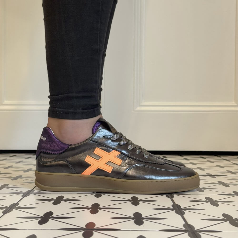 Another Trend Iconic Leather Sneakers A032 Dark Silver Plomo