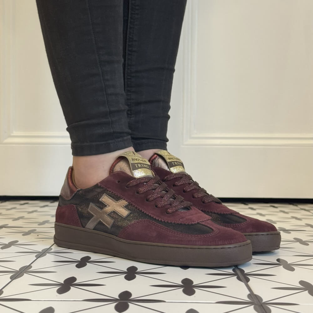 Another Trend Iconic Leather Sneakers A032 Rioja Red