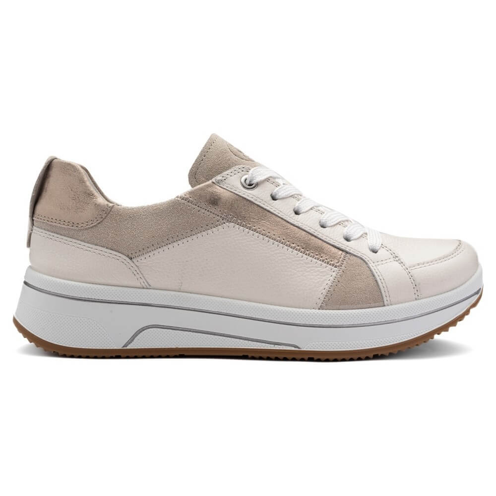 ara 12-27512 Sapporo Beige and brown sneaker on a white background