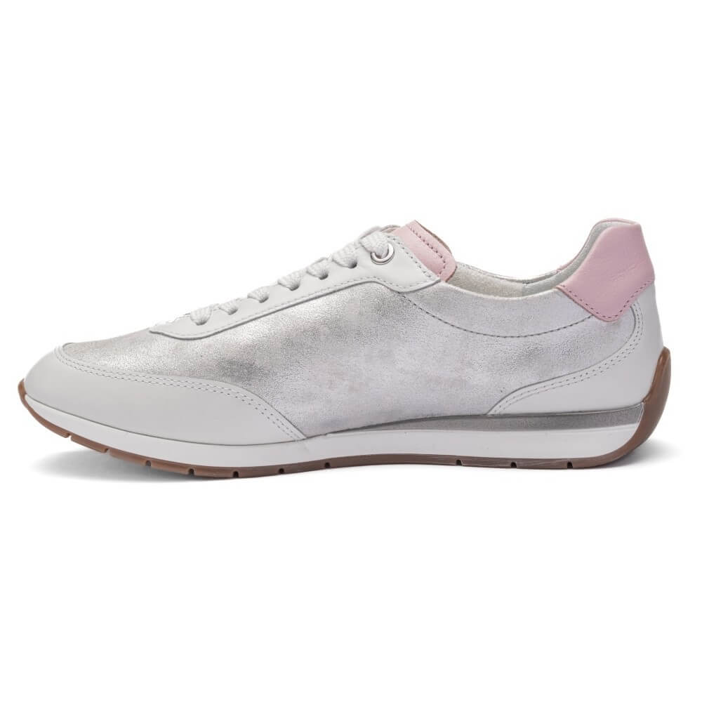 Ara 12-50904 Portofino Leather Sneakers White Dusty Pink Silver
