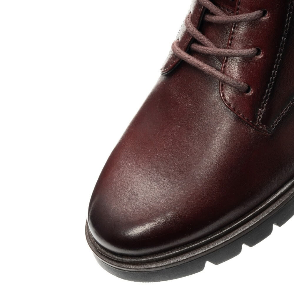 Ara Cambridge 12-11260 Amarone Wine Leather Laced Ankle Boots