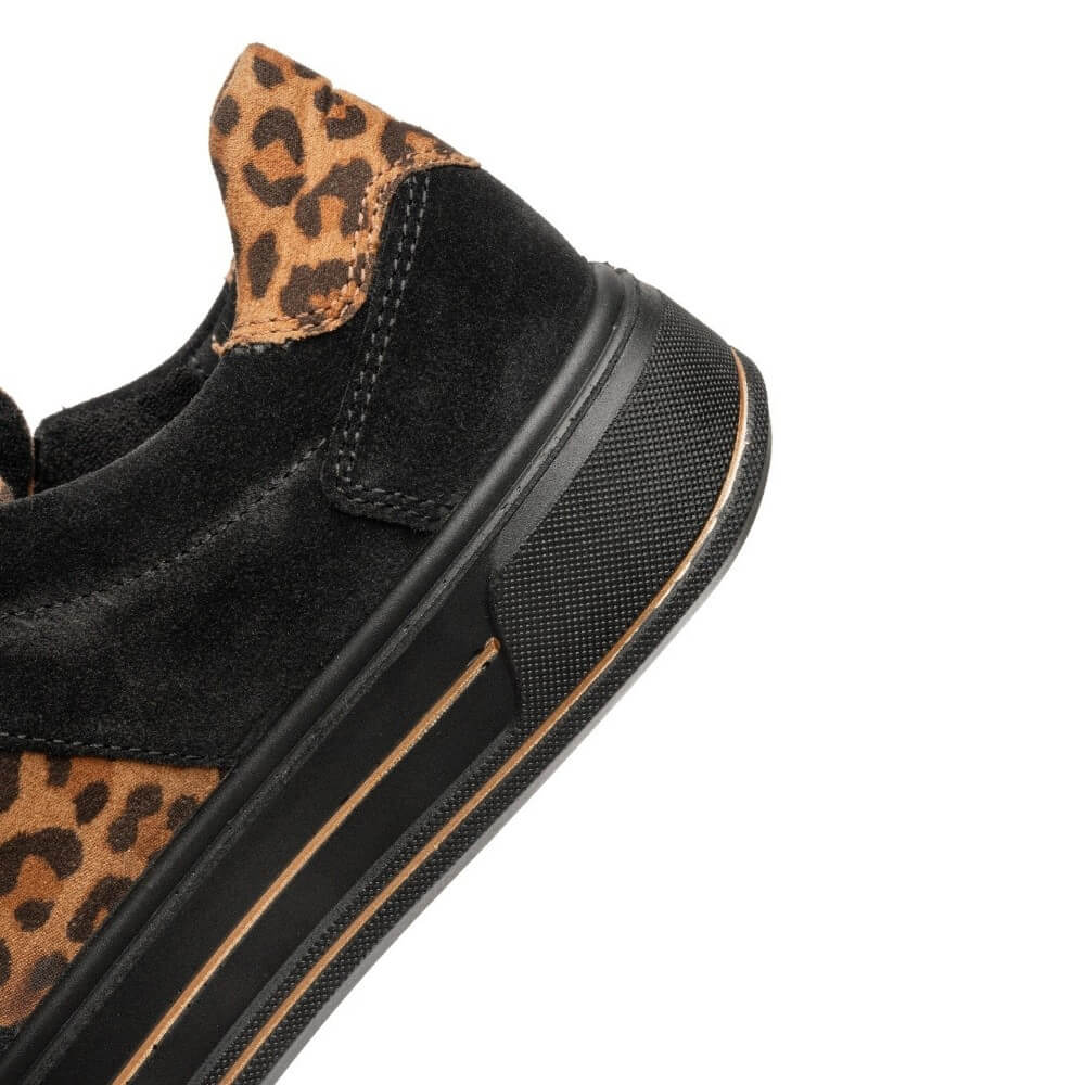Ara Canberra 12-23004 H Fit Trainer Black Leopard Suede
