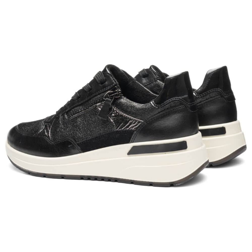Ara Garda Wedge Trainers 12-57702 H Fit Black