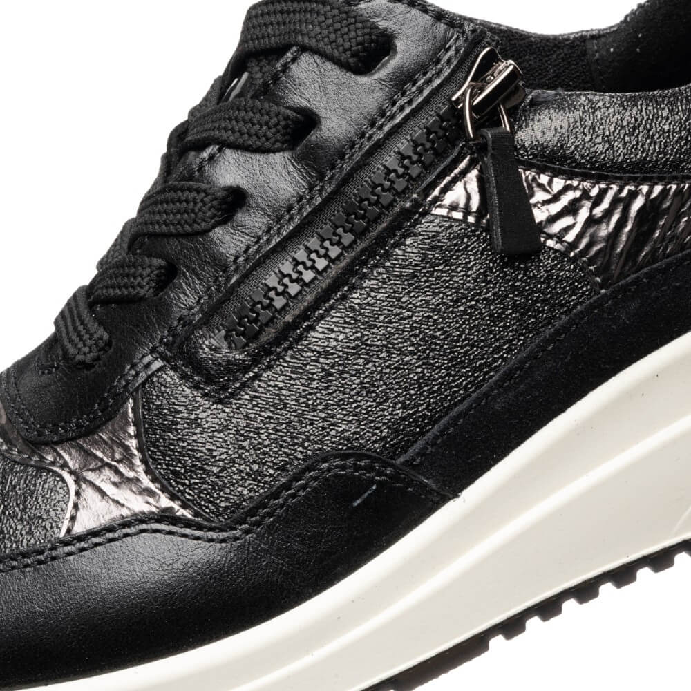Ara Garda Wedge Trainers 12-57702 H Fit Black