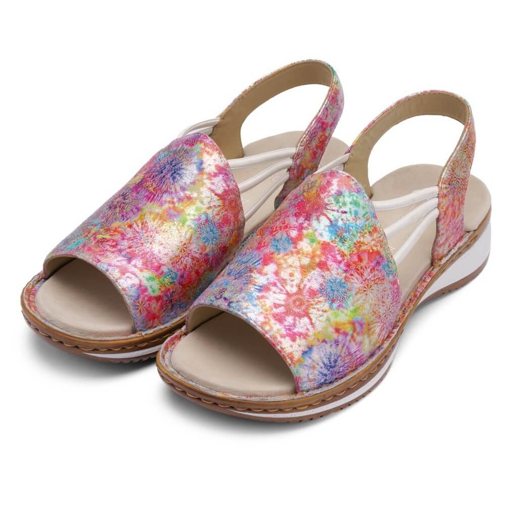 ara Colourful sandal with a white sole on a white background