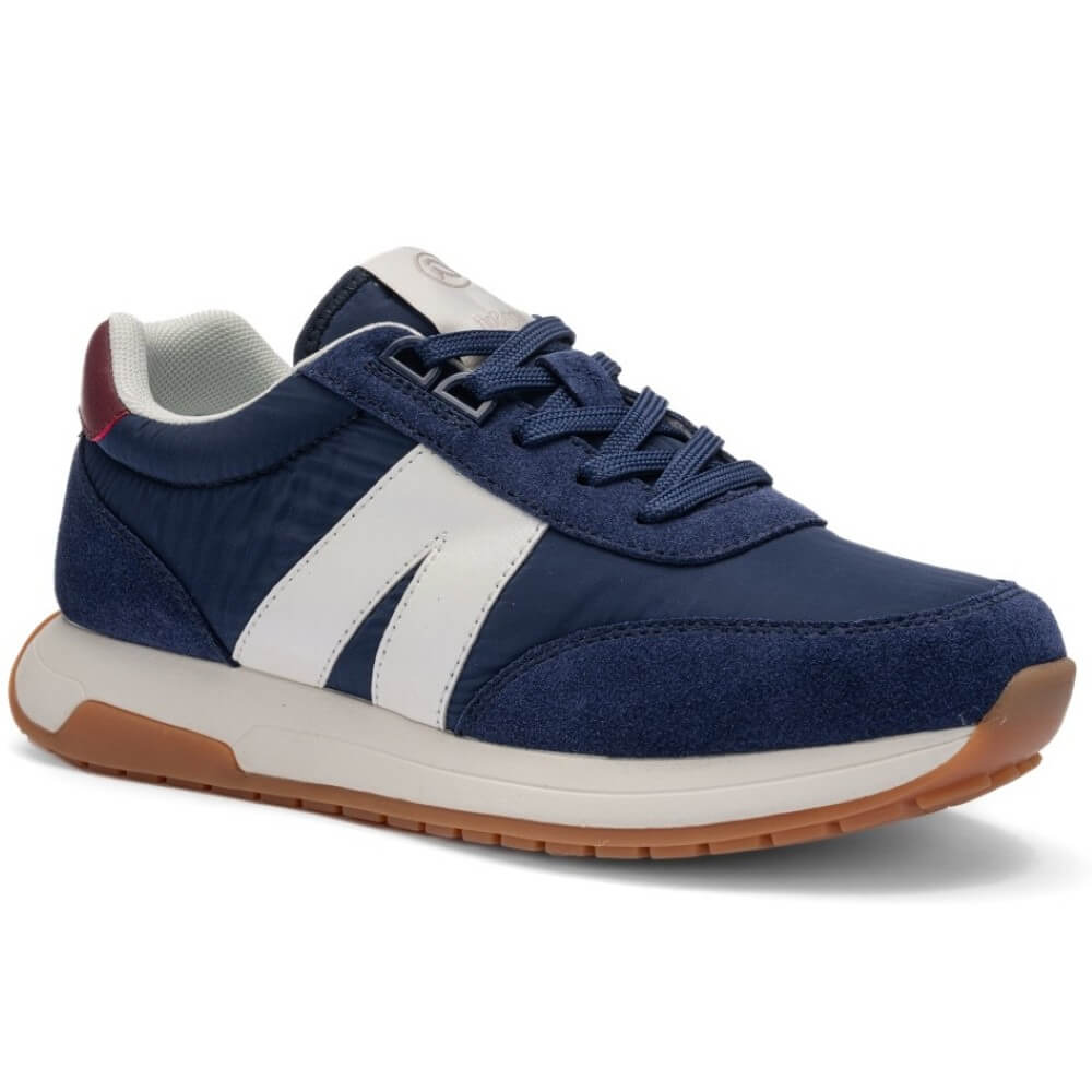 Ara Blue sneaker with a white logo on a white background