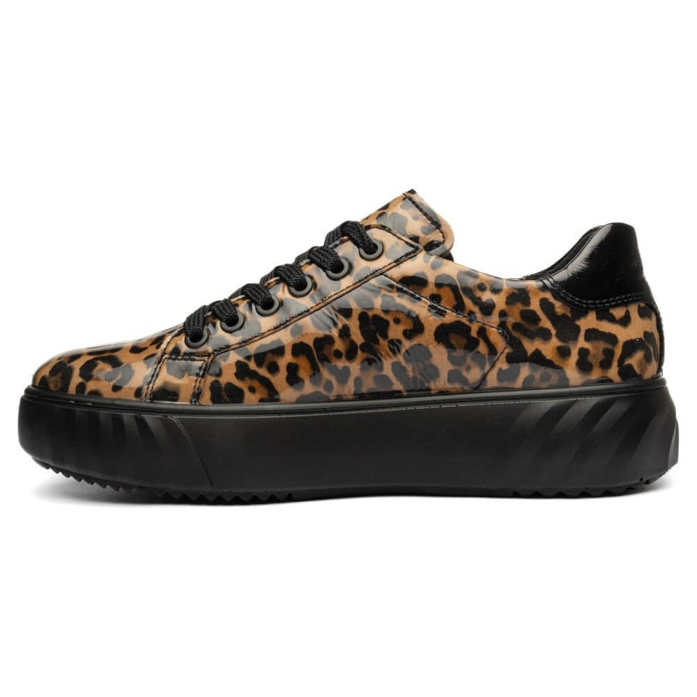 Ara Monaco 12-46523 H Fit Patent Leopard Print Trainer