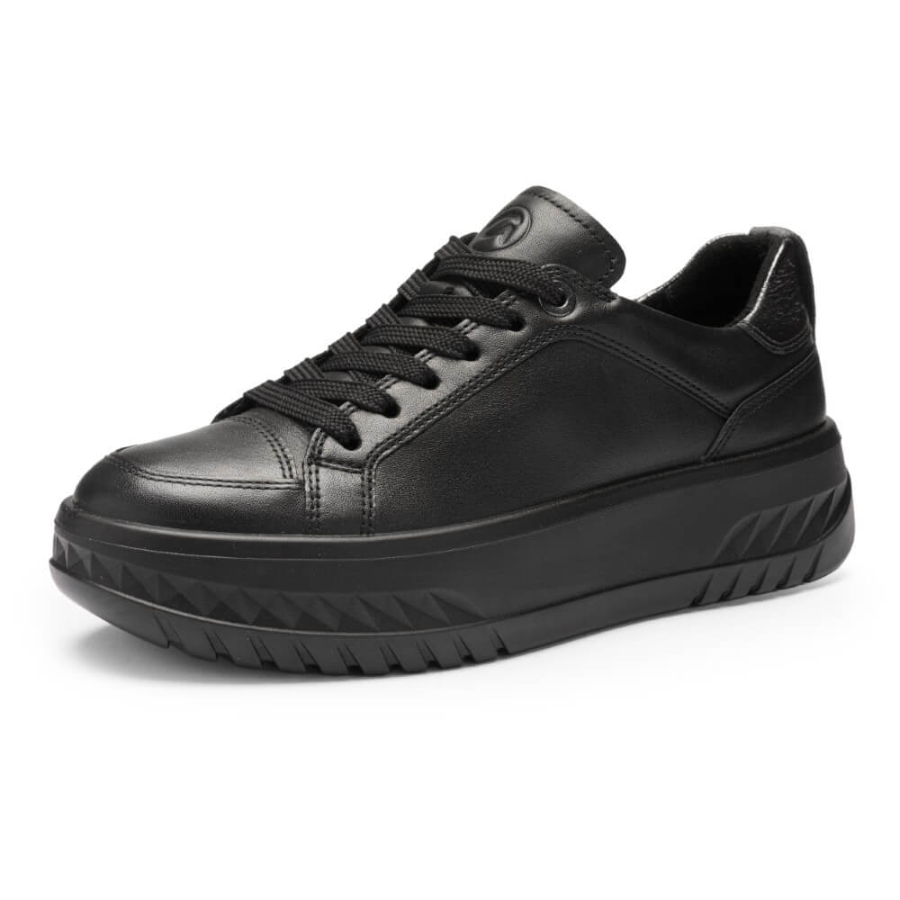 Black leather sneaker on a white background Ara Monaco 2 Trainer 12-4670