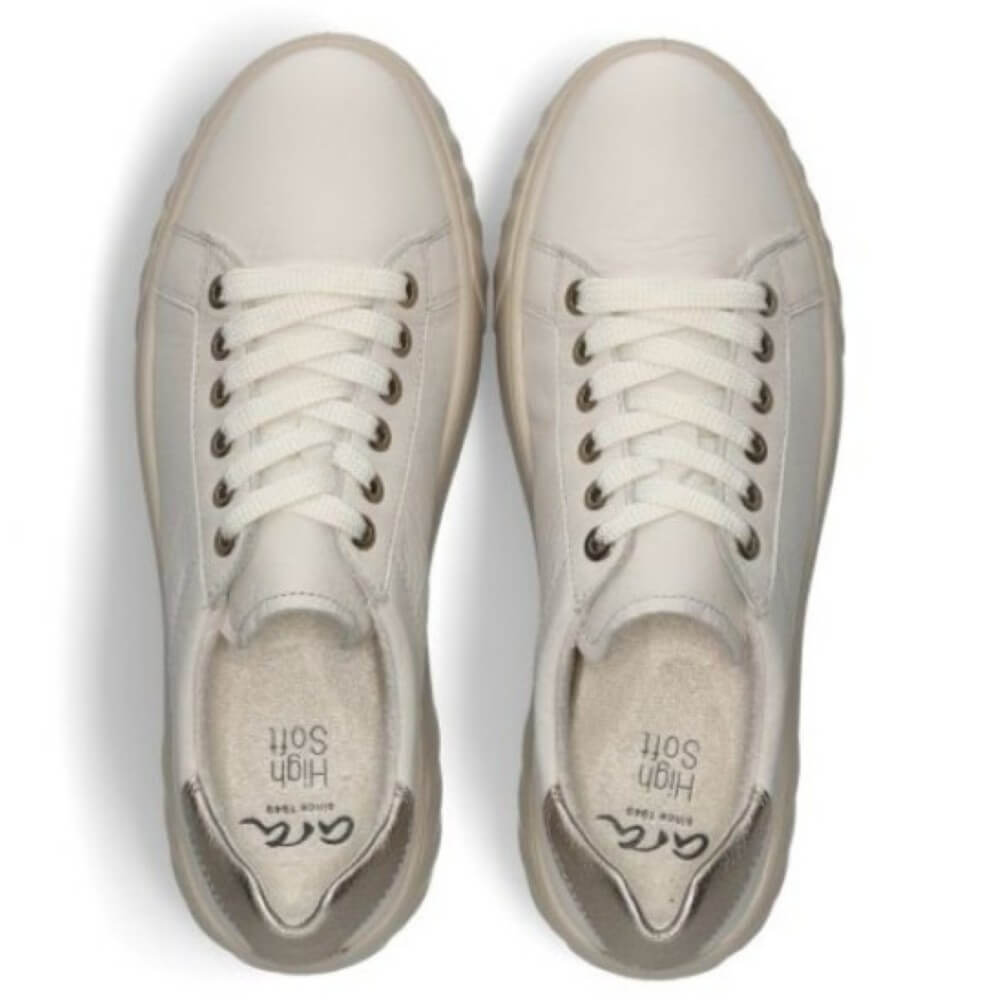 Ara Monaco 12-46523 Cream and Platinum Sneakers
