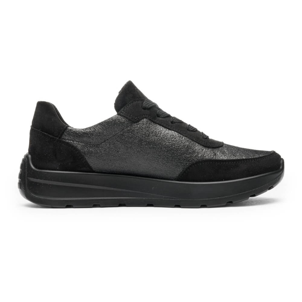 Black and gray sneaker on a white background Ara New York H Fit 12-25113-BLACK