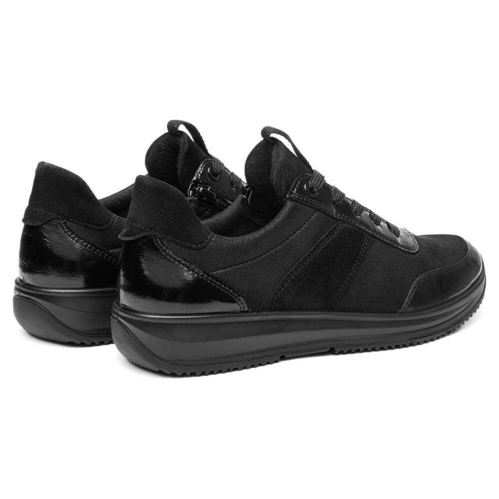 Ara Osaka 12-25532 H Fit Leather Trainer Black