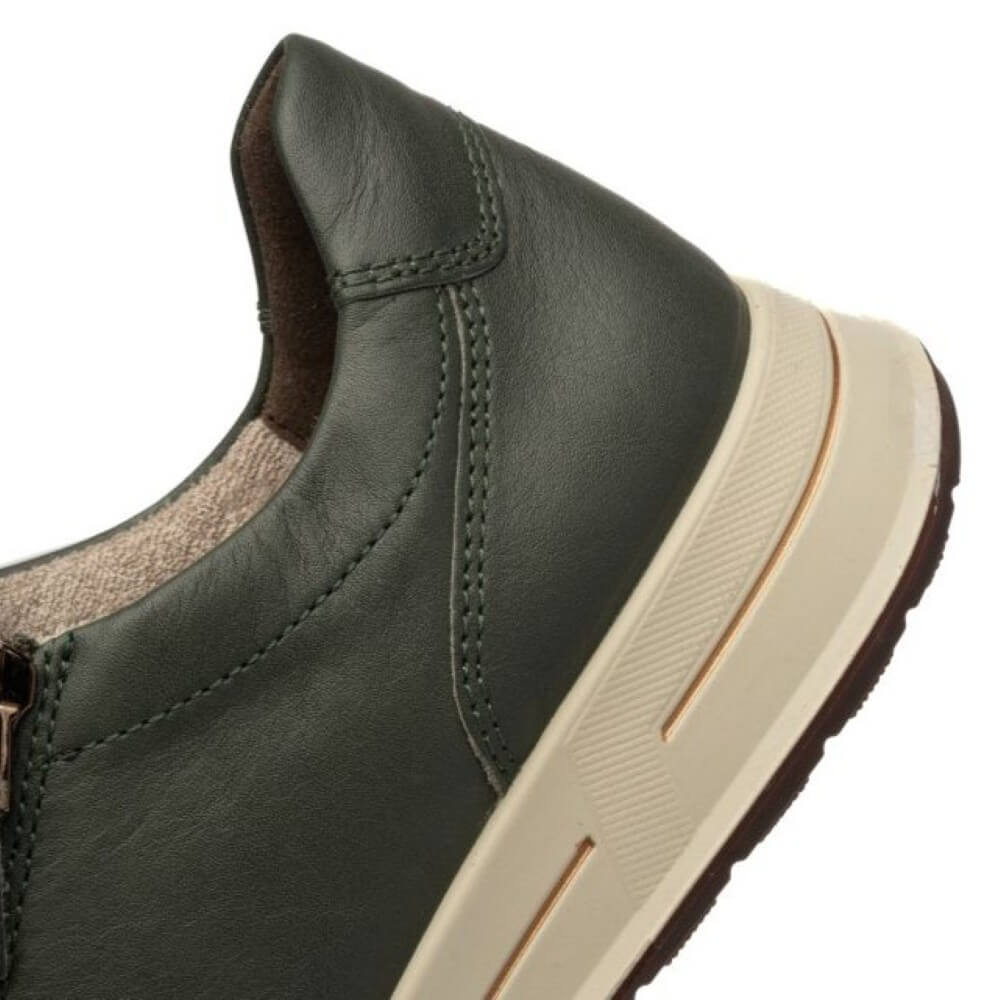 Ara Osaka 12-54801 H-Fit Fango Green Leather Trainer