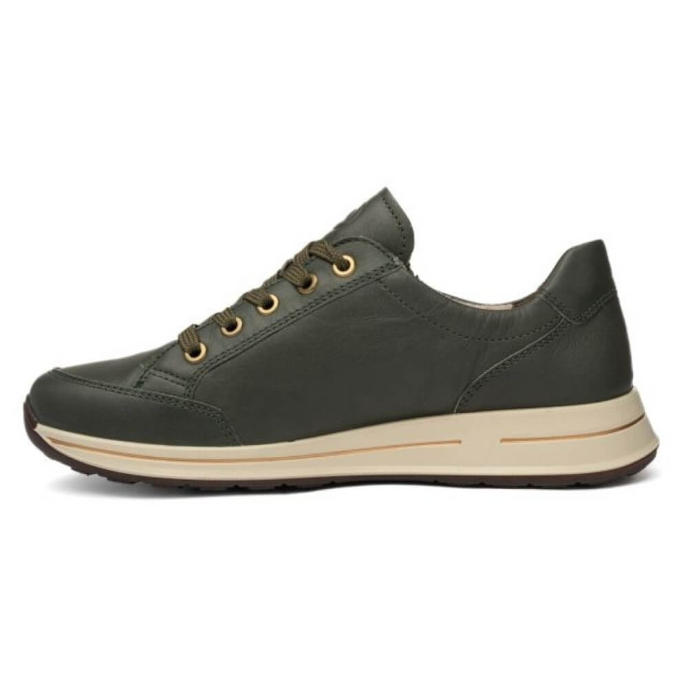 Ara Osaka 12-54801 H-Fit Fango Green Leather Trainer