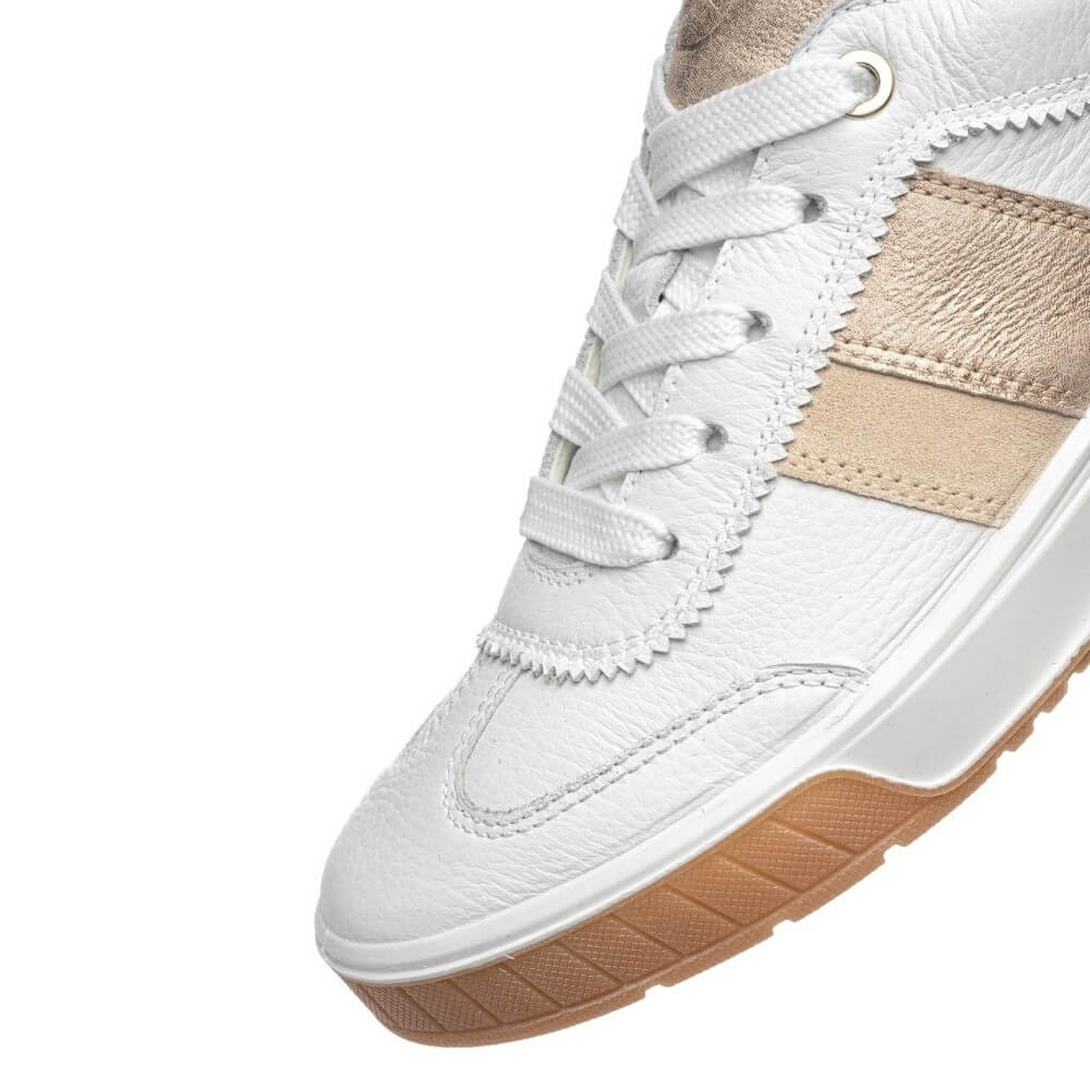 Ara Rom 12-50028 Leather Sneakers White Gold
