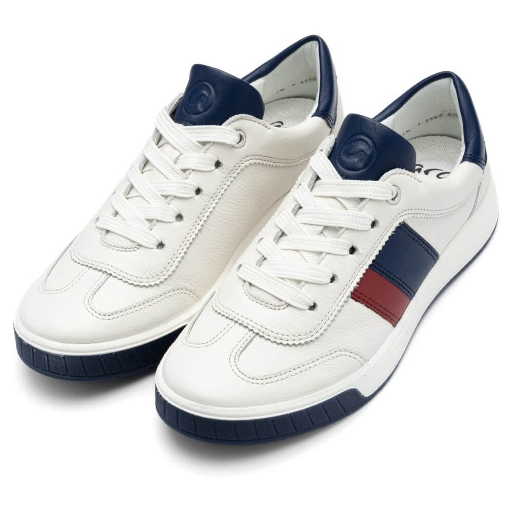 Ara Rom 12-50028 Leather Sneaker Cream Navy