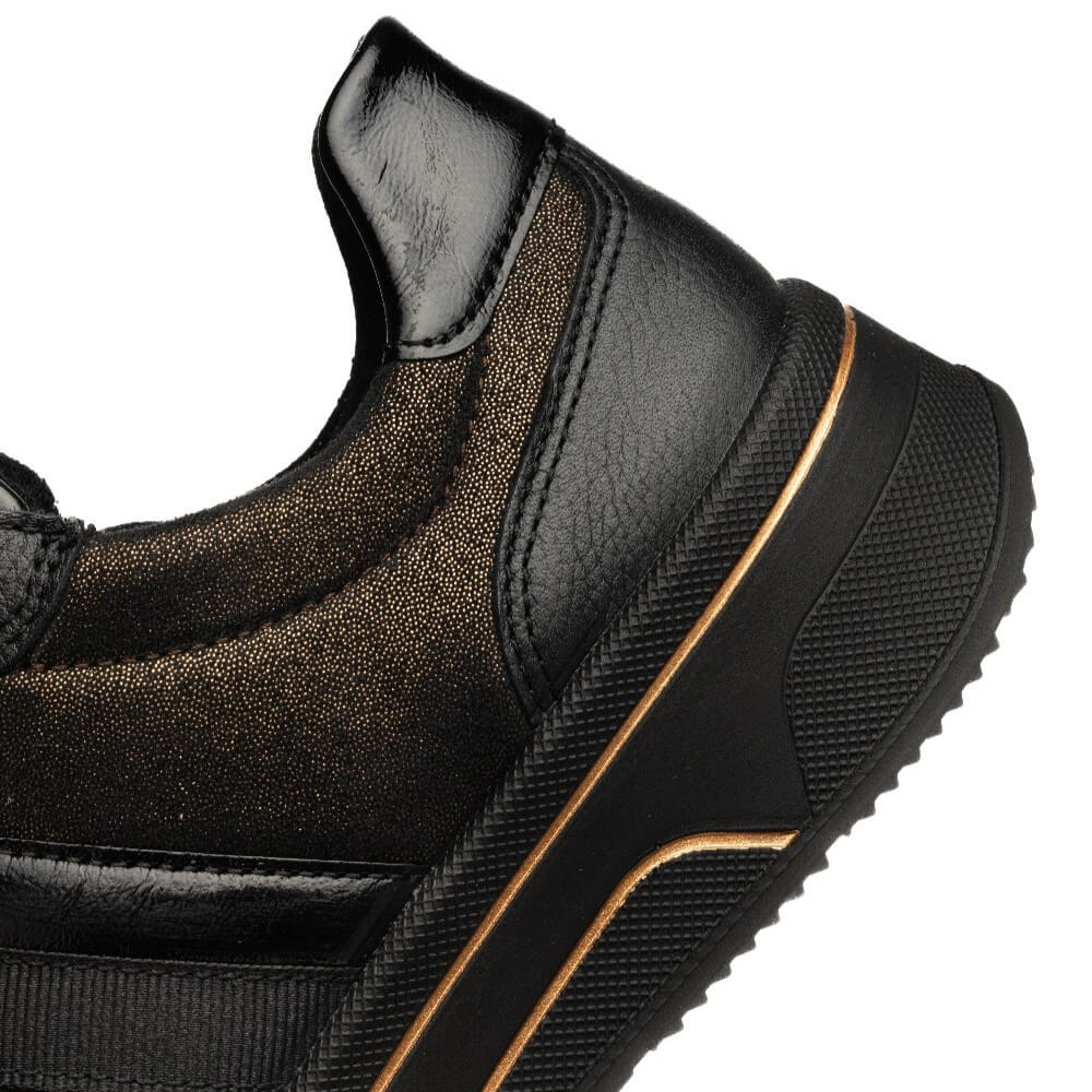 Ara Sapporo 12-27553 Black Leather Laced Trainer