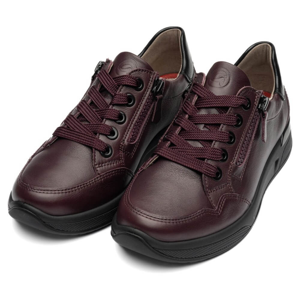 Ara Vienna 12-25604 K Fit Extra Wide Laced-up Merlot Wine Leather