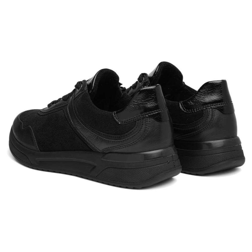 Ara Vienna 12-52602 K-Fit Leather Lace-up Black Stretch