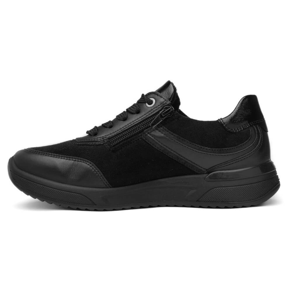 Ara Vienna 12-52602 K-Fit Leather Lace-up Black Stretch