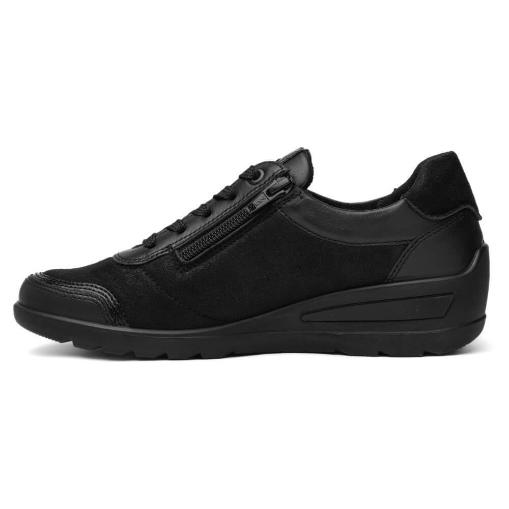 Pair of black ara sneakers on a white background