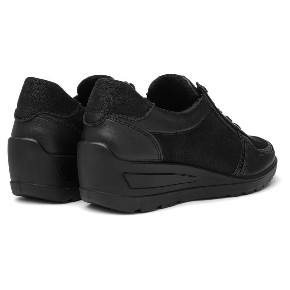 Pair of black ara sneakers on a white background