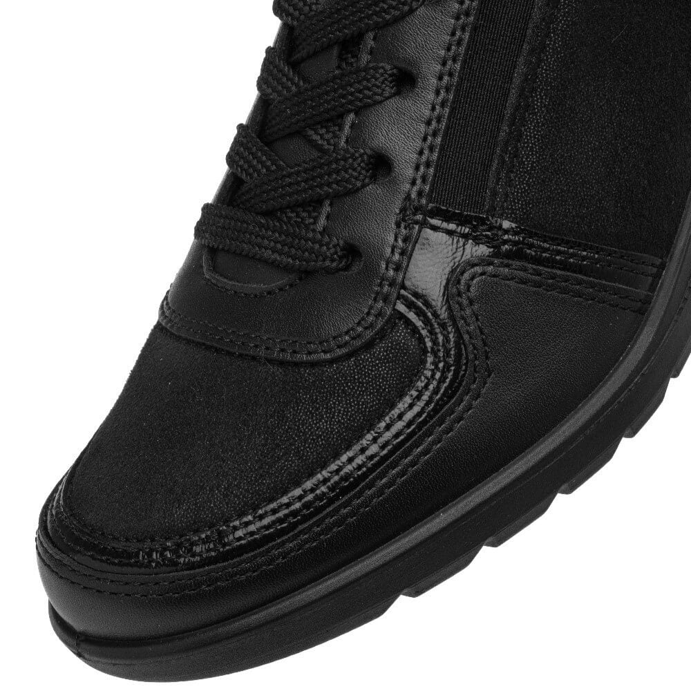 Ara Zurich 12-50611 H Fit Wedge Lace-up Black Leather
