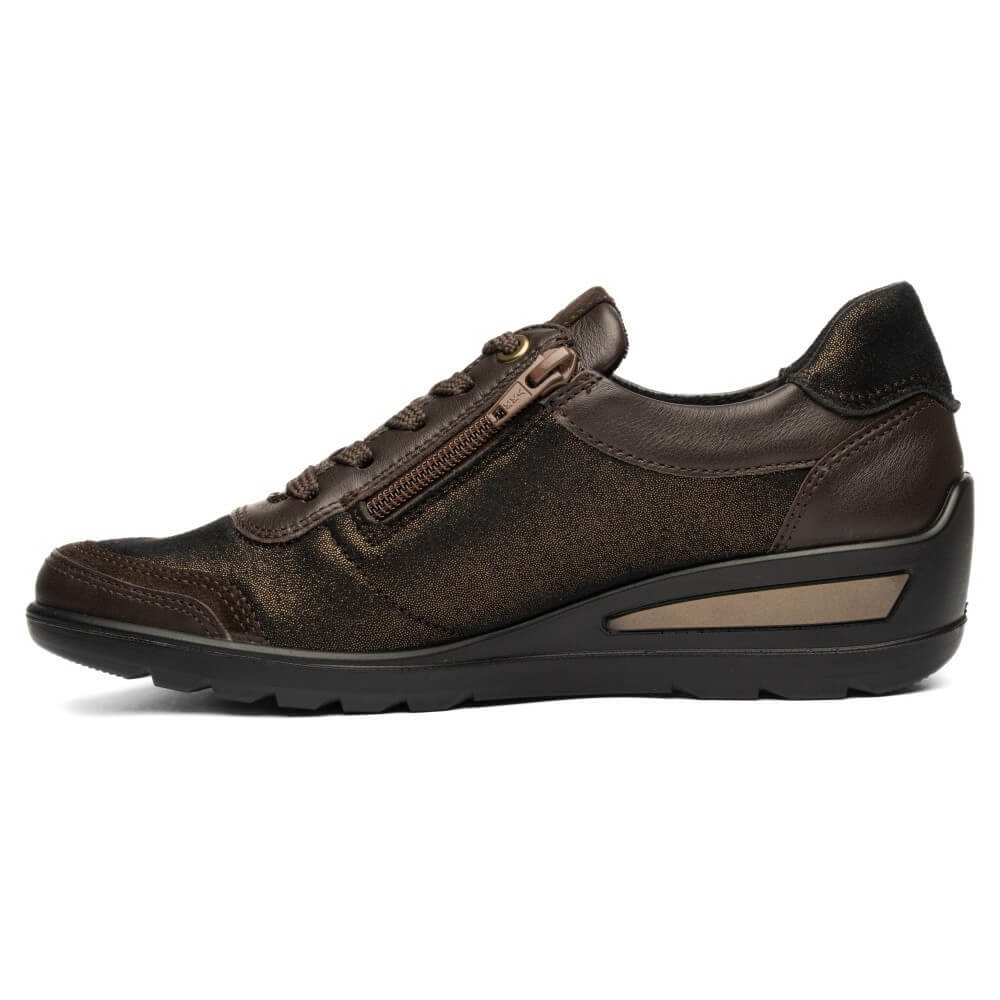 Ara Zurich 12-50611 H Fit Wedge Lace-up Brown Leather