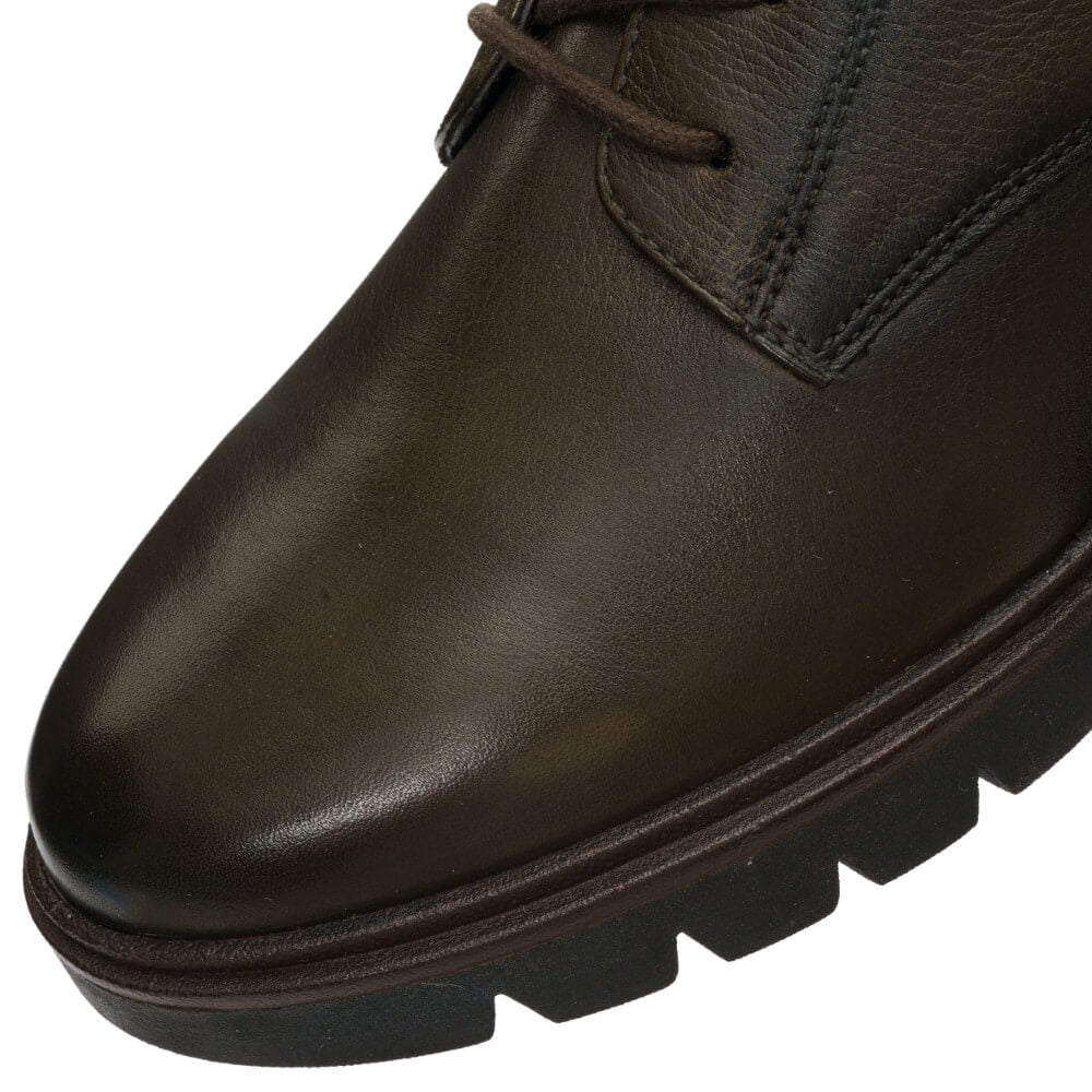 Ara Cambridge Laced Leather Ankle Boots 12-11260 Forrest Green