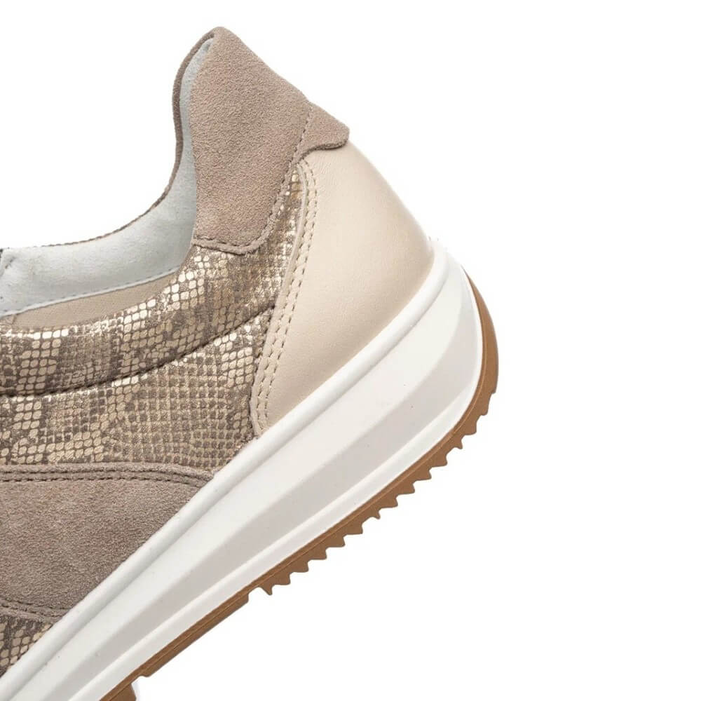 Ara Osaka 12-25532 Stretch Leather H-Fit Trainers Beige Cashmere