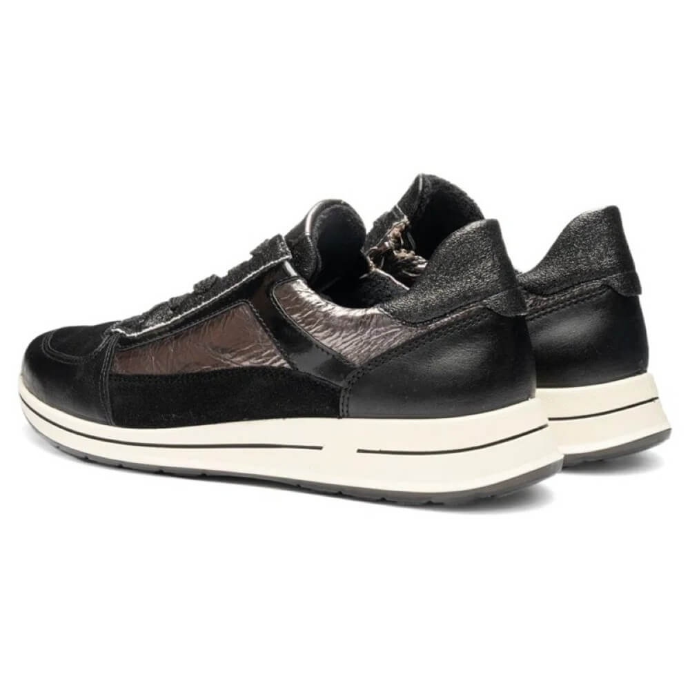 Ara Osaka 2 Leather Trainers H-Fit 12-24826 Black