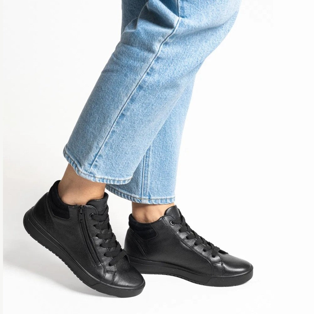 Ara Rom Hi-Top Sneakers 12-50018 Black Leather