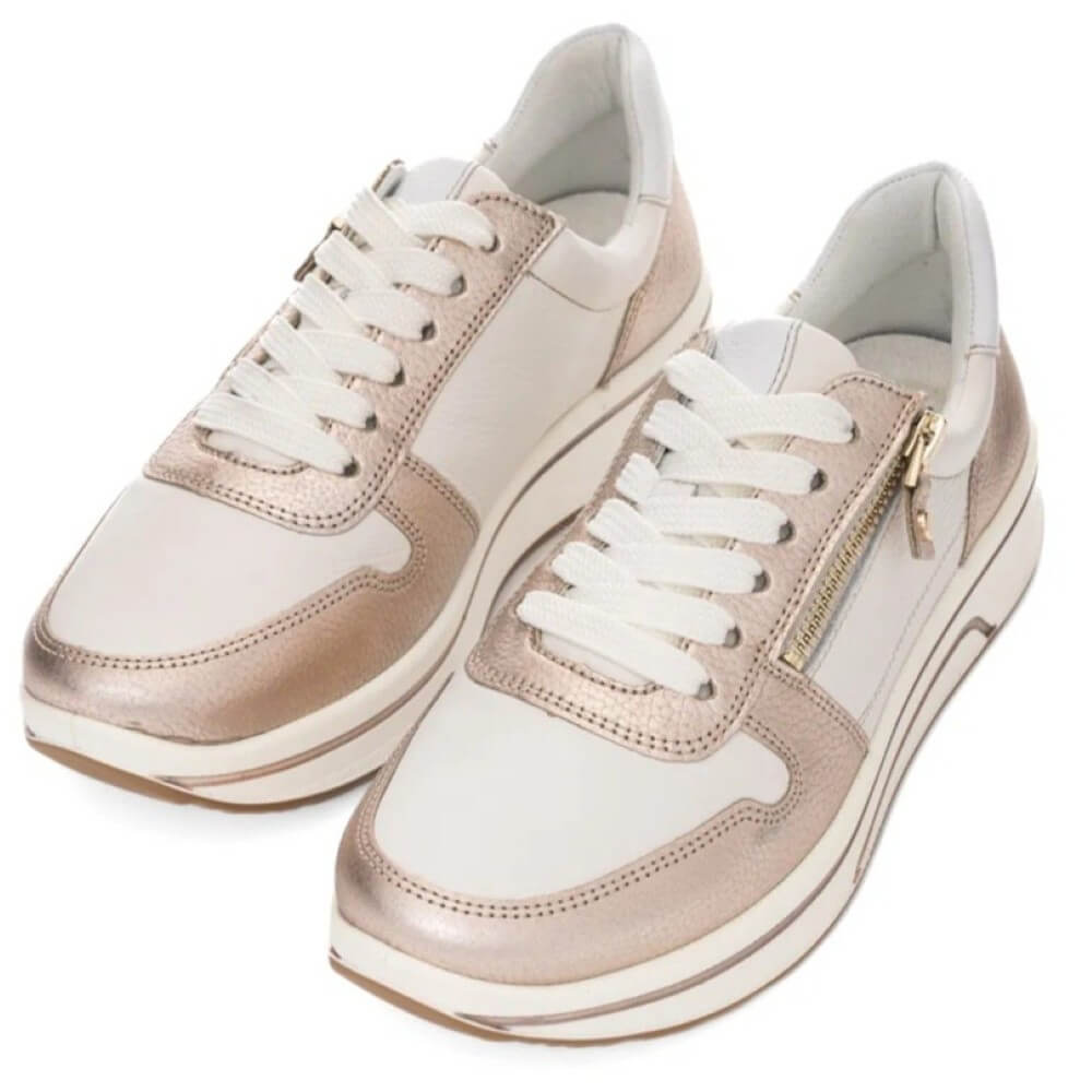 Ara Sapporo 12-27540 Lace-up Cream Gold Leather