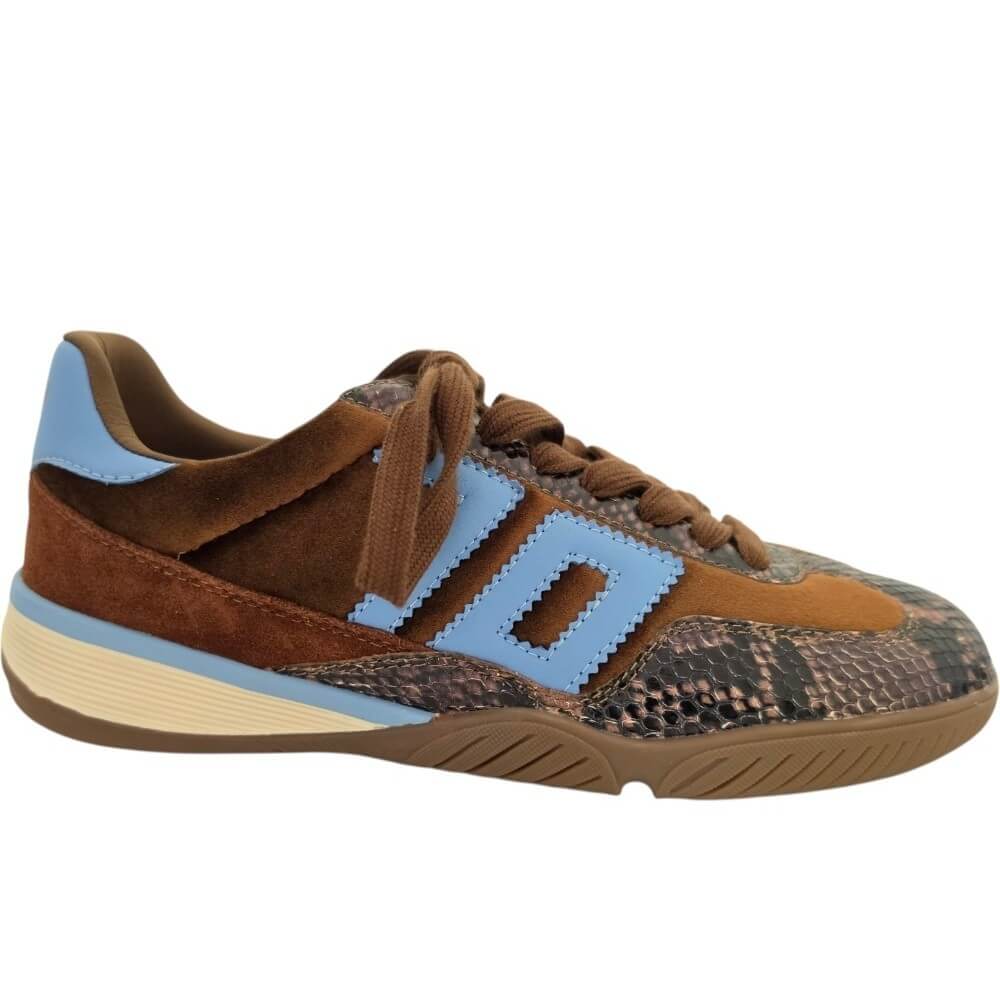 Back 70 Fireball Leather Retro Sneaker Velvet Tan Sky Blue
