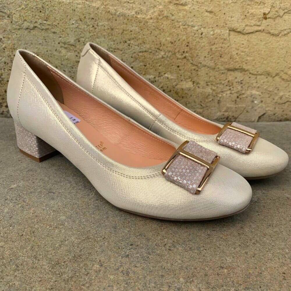 Bioeco Court Low Block Heel 5632-GOLD