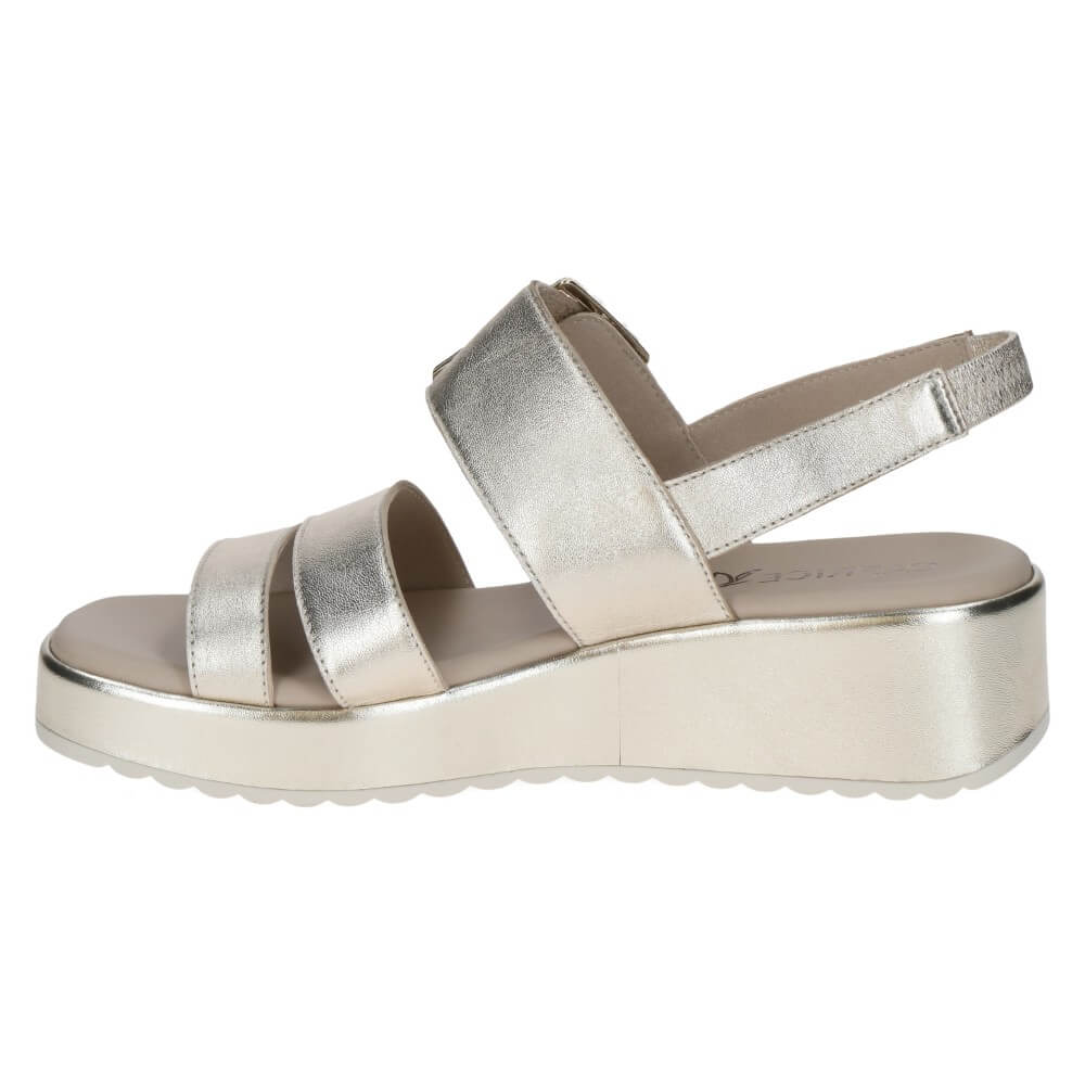 Caprice 9-28300 Platform Leather Sandal Gold