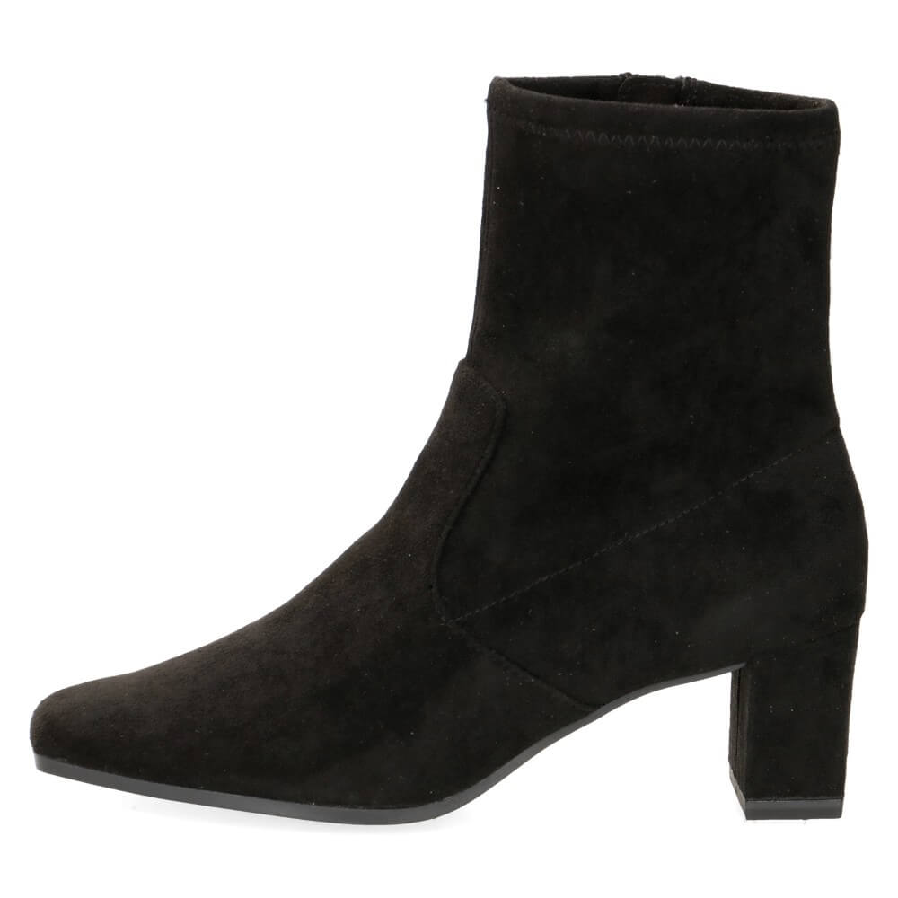 Black ankle boot on a white background Caprice Block heel ankle boot 9-25354 Vegan BLACK