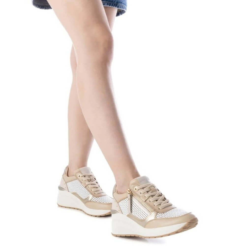 Carmela Wedge Leather Trainers 162266