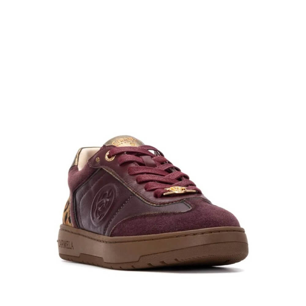 Carmela Leather Trainer 162504 Wine & Leopard