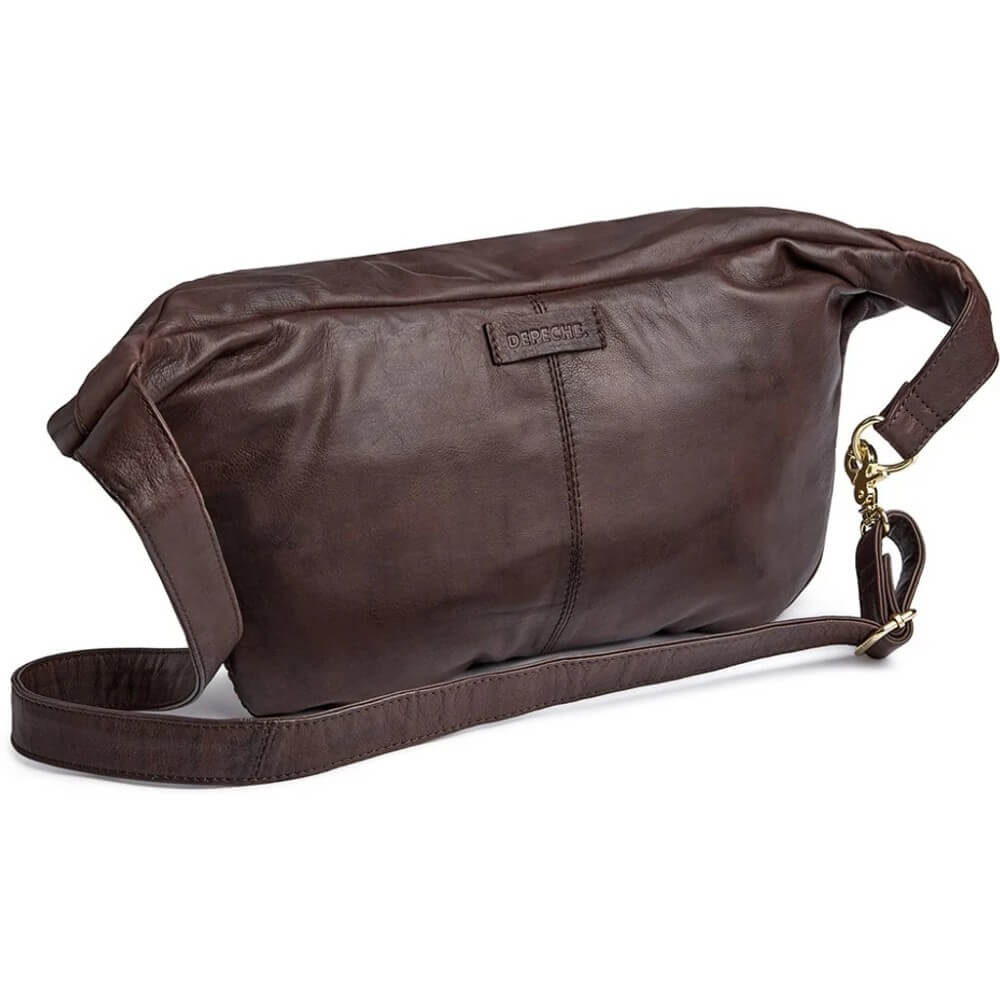 DEPECHE 15234 Chic Coffee Brown Leather Bumbag