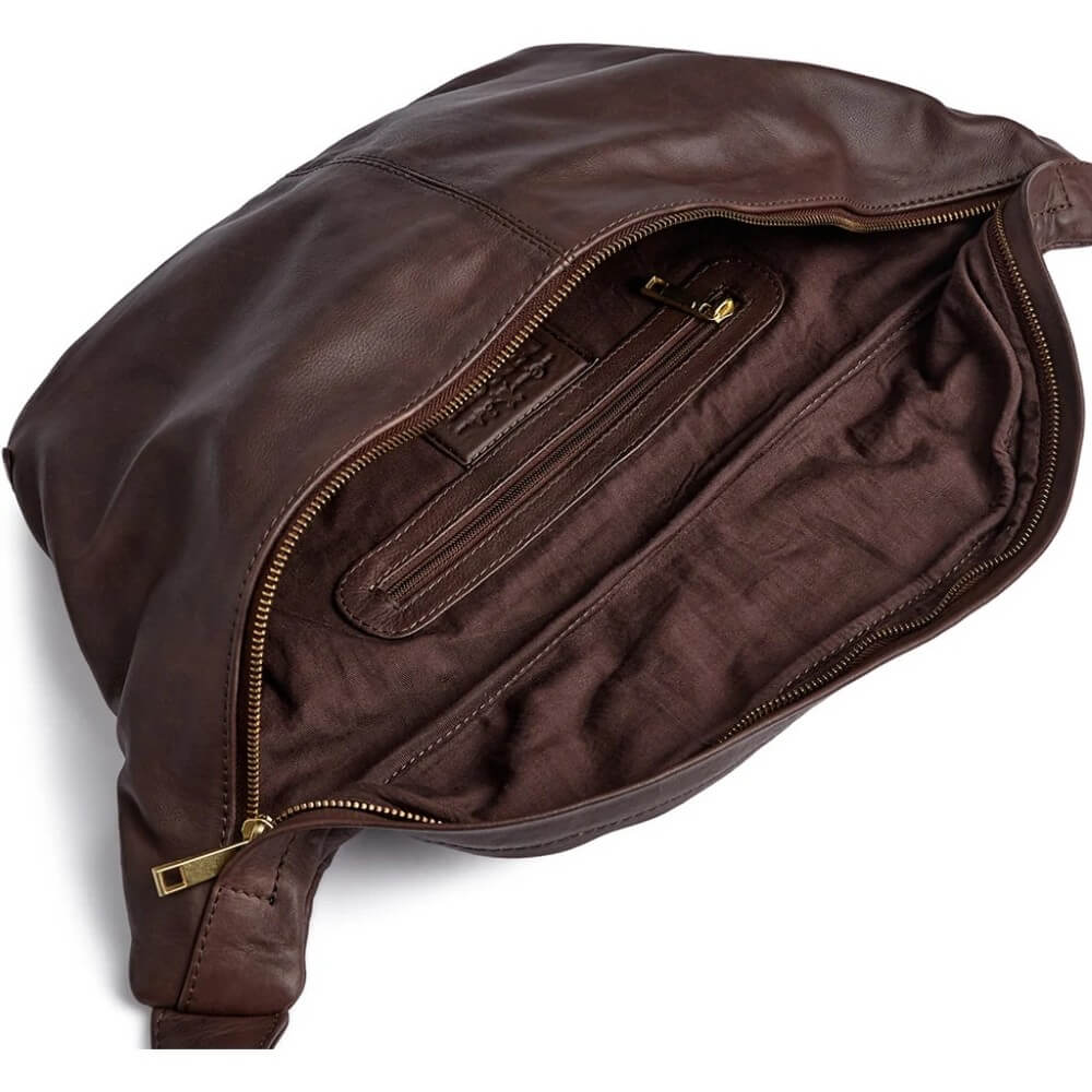 DEPECHE 15234 Chic Coffee Brown Leather Bumbag