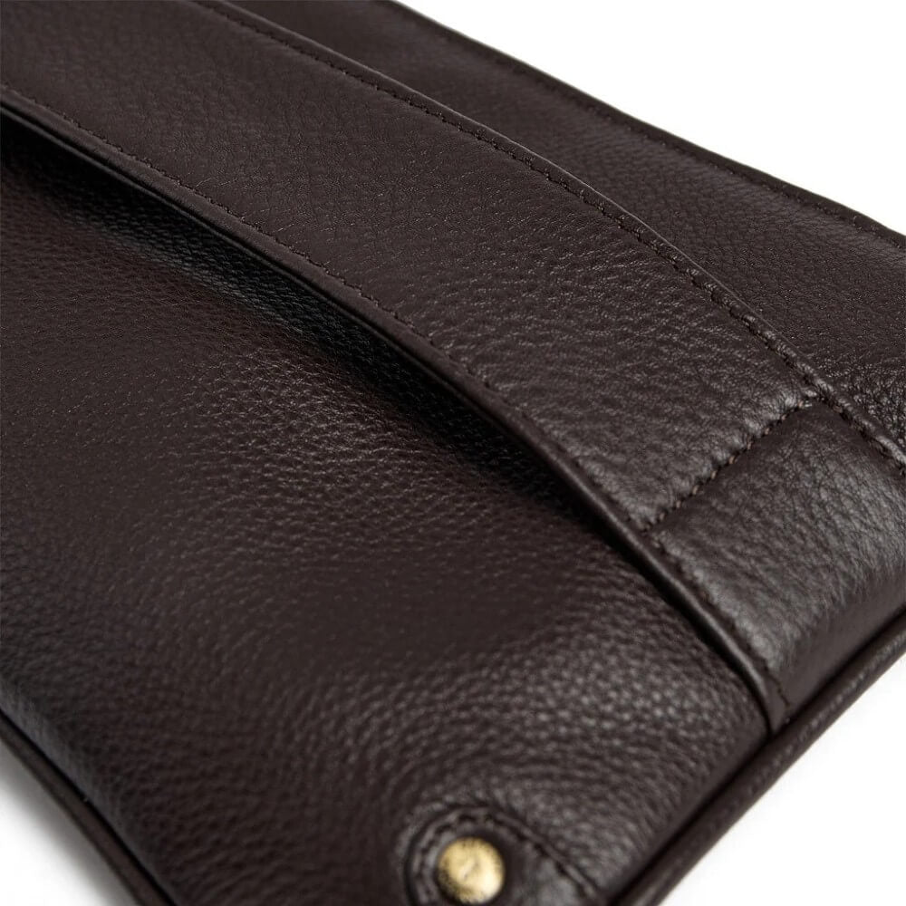 DEPECHE 16378 Mocca Brown Leather Clutch Bag