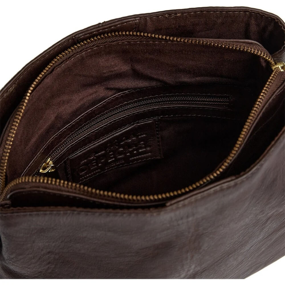 Depeche 17266 Coffee Brown Leather Chic Crossover Bag