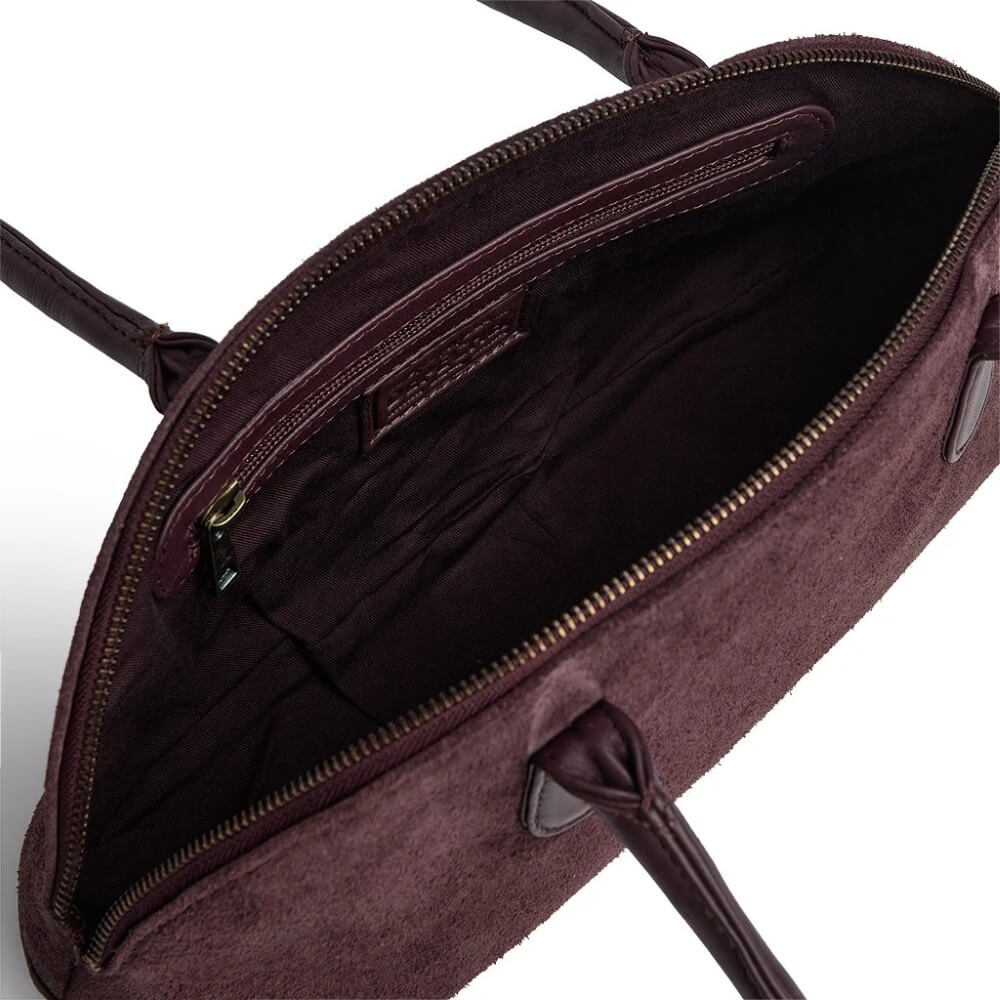 Depeche Bilbao 17438 Plum Suede Shoulder Bag