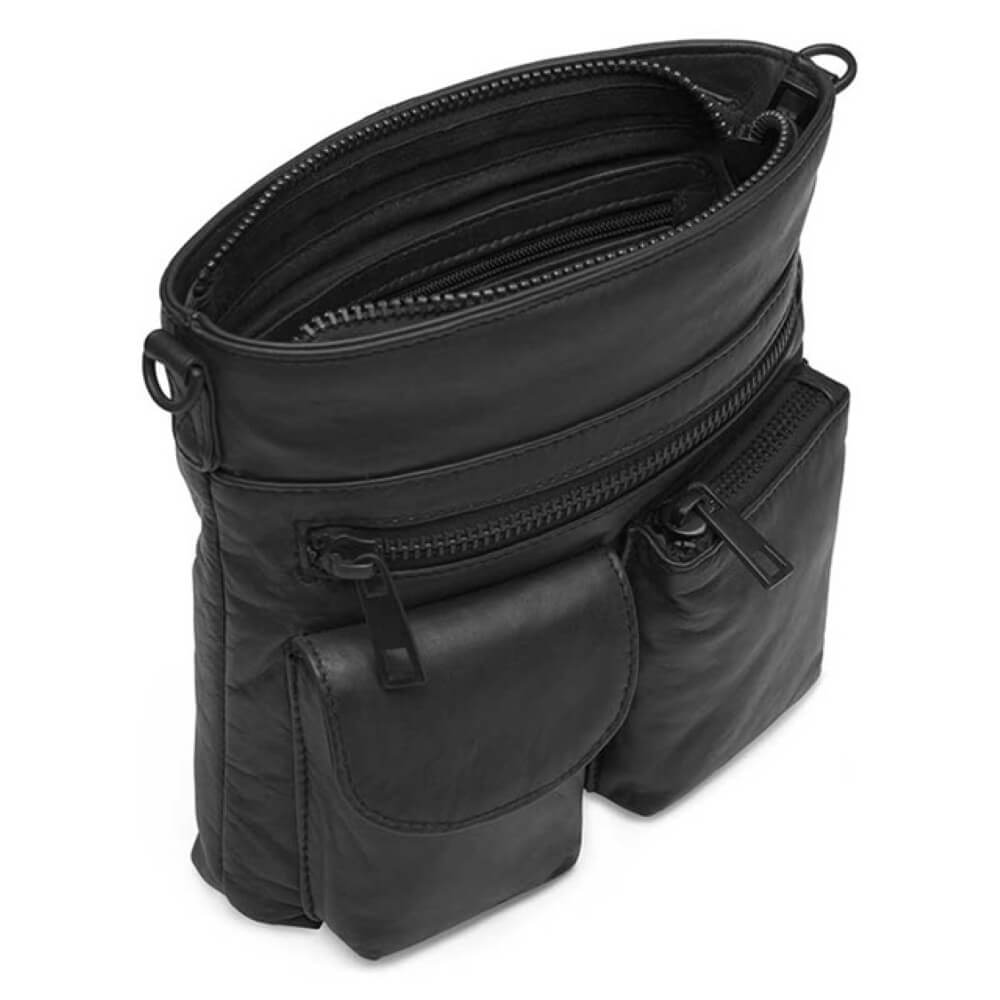Depeche Leather Crossbody 15350-BLACK BLACK