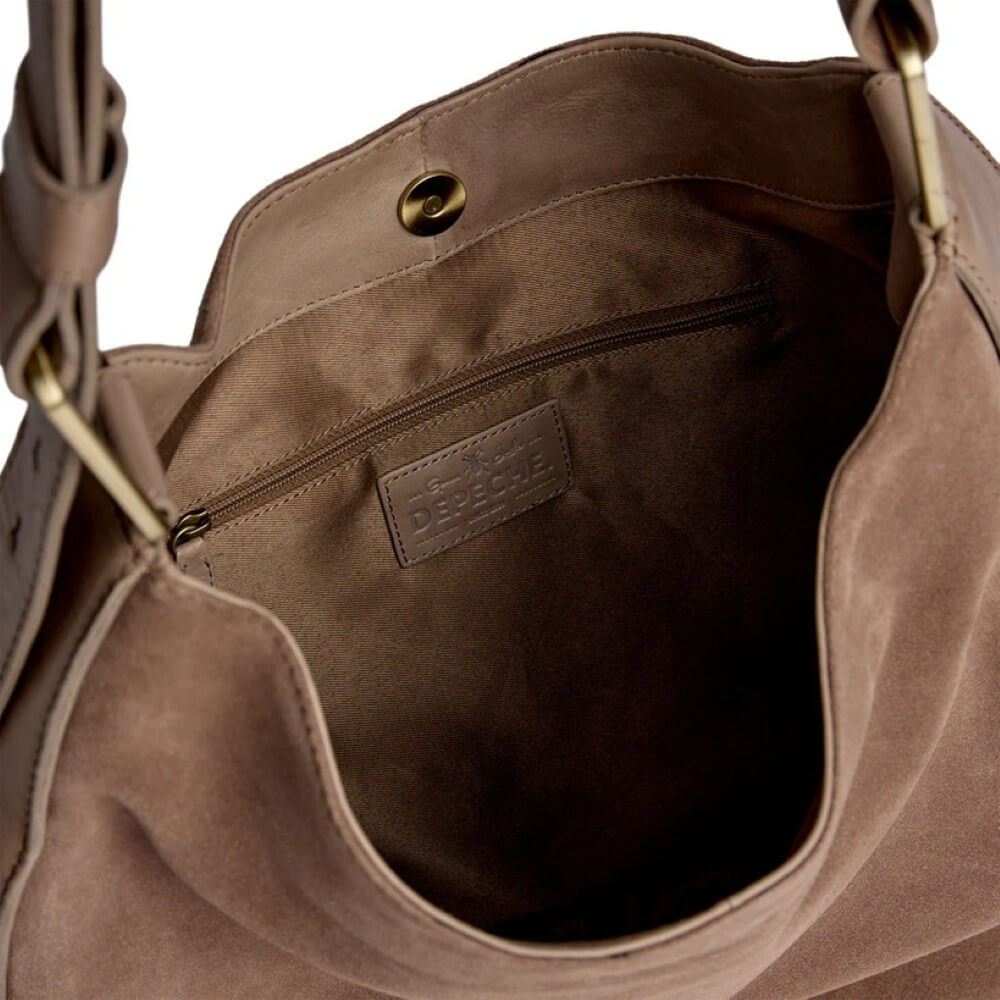 Depeche Madrid Shoulder Bag 16896 Taupe Suede