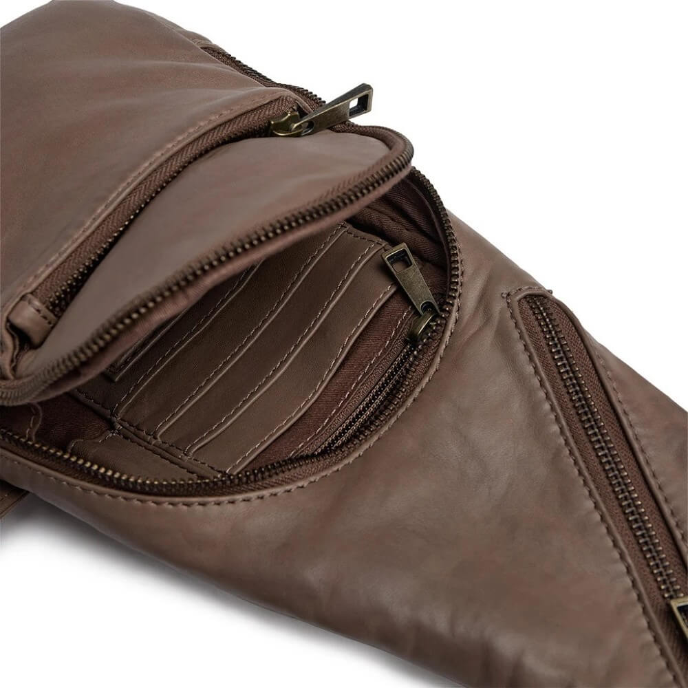 Depeche Powerfield Bumbag 11304 Dark Taupe Leather