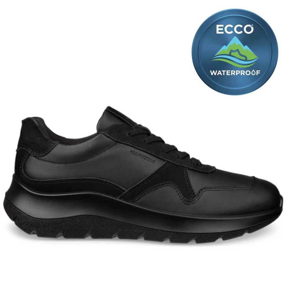 ECCO Valerie 239823 Black Leather Waterproof Trainer