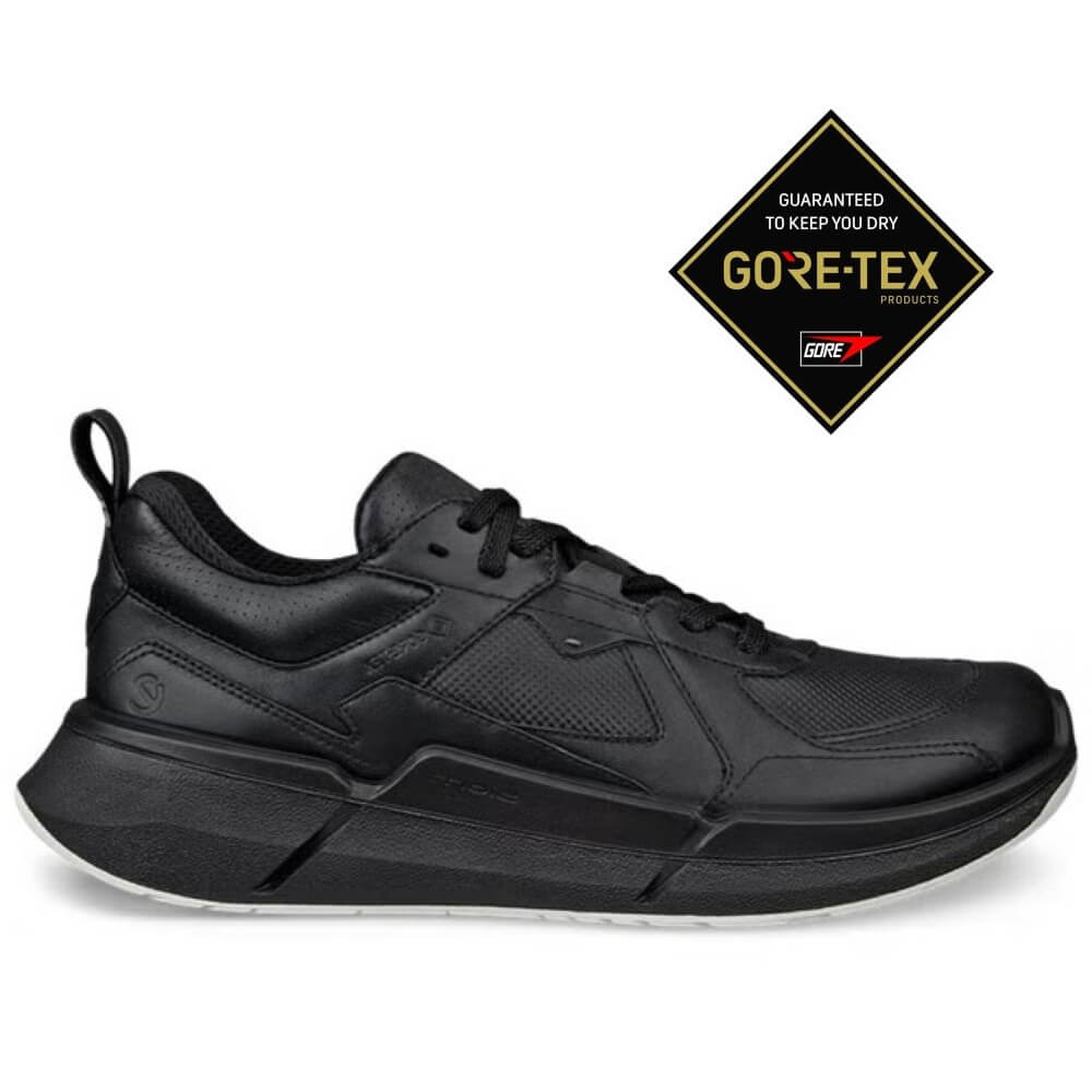 Black sneaker with Gore-Tex logo on a white background