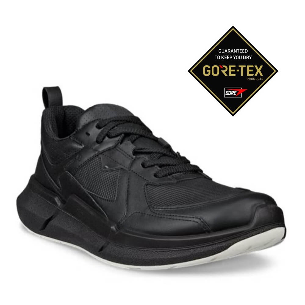 Black sneaker with GORE-TEX logo on a white background